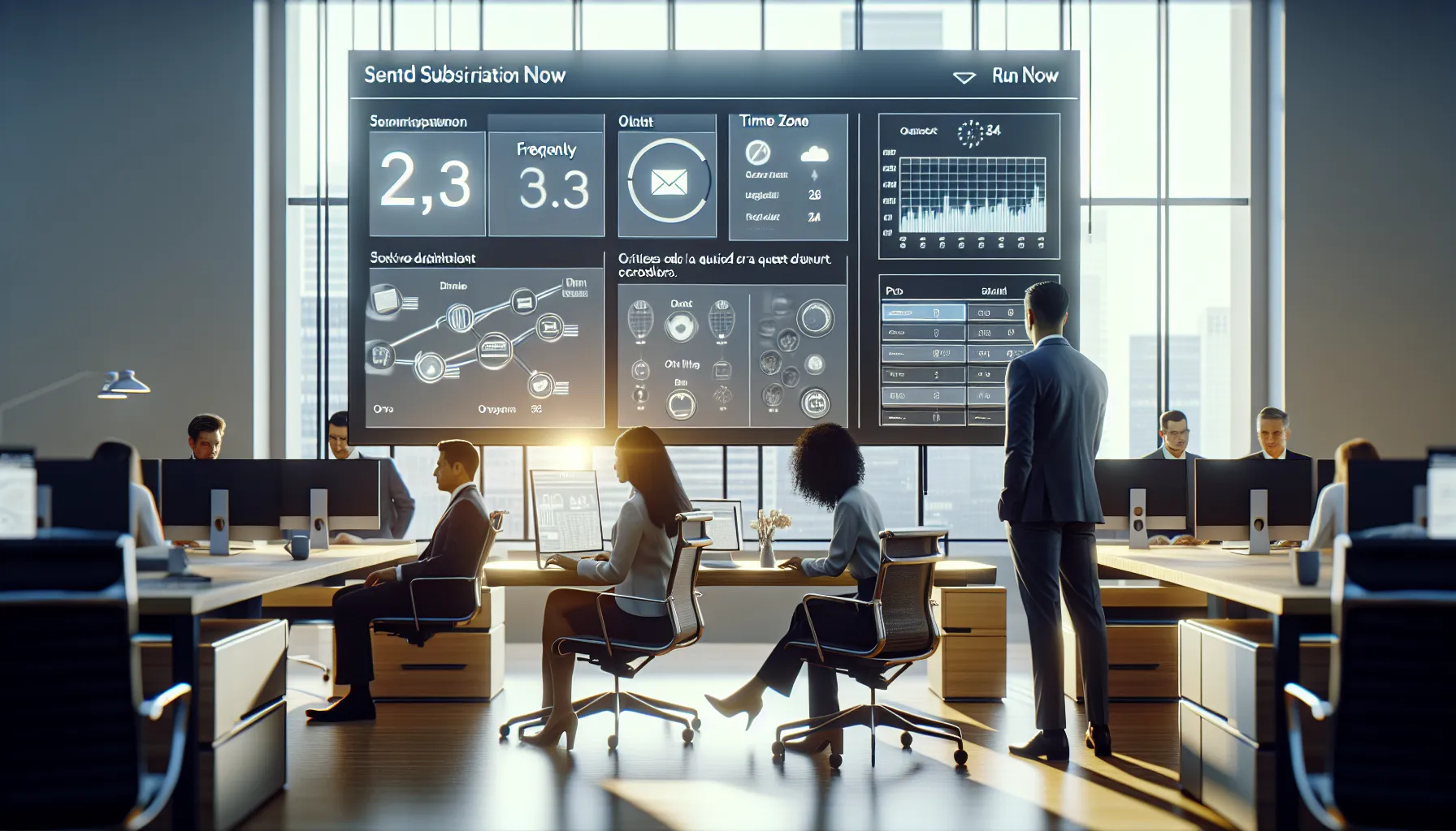 Admin triggers Tableau Send Now via Run Now to email updated dashboard snapshots.