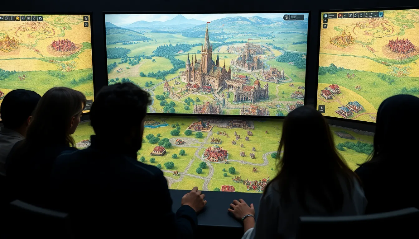 diverse players engaged in a medieval strategy game.