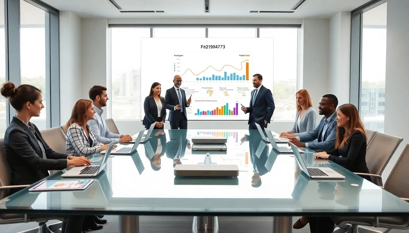 diverse professionals discussing Fe29194773 in a modern office setting.