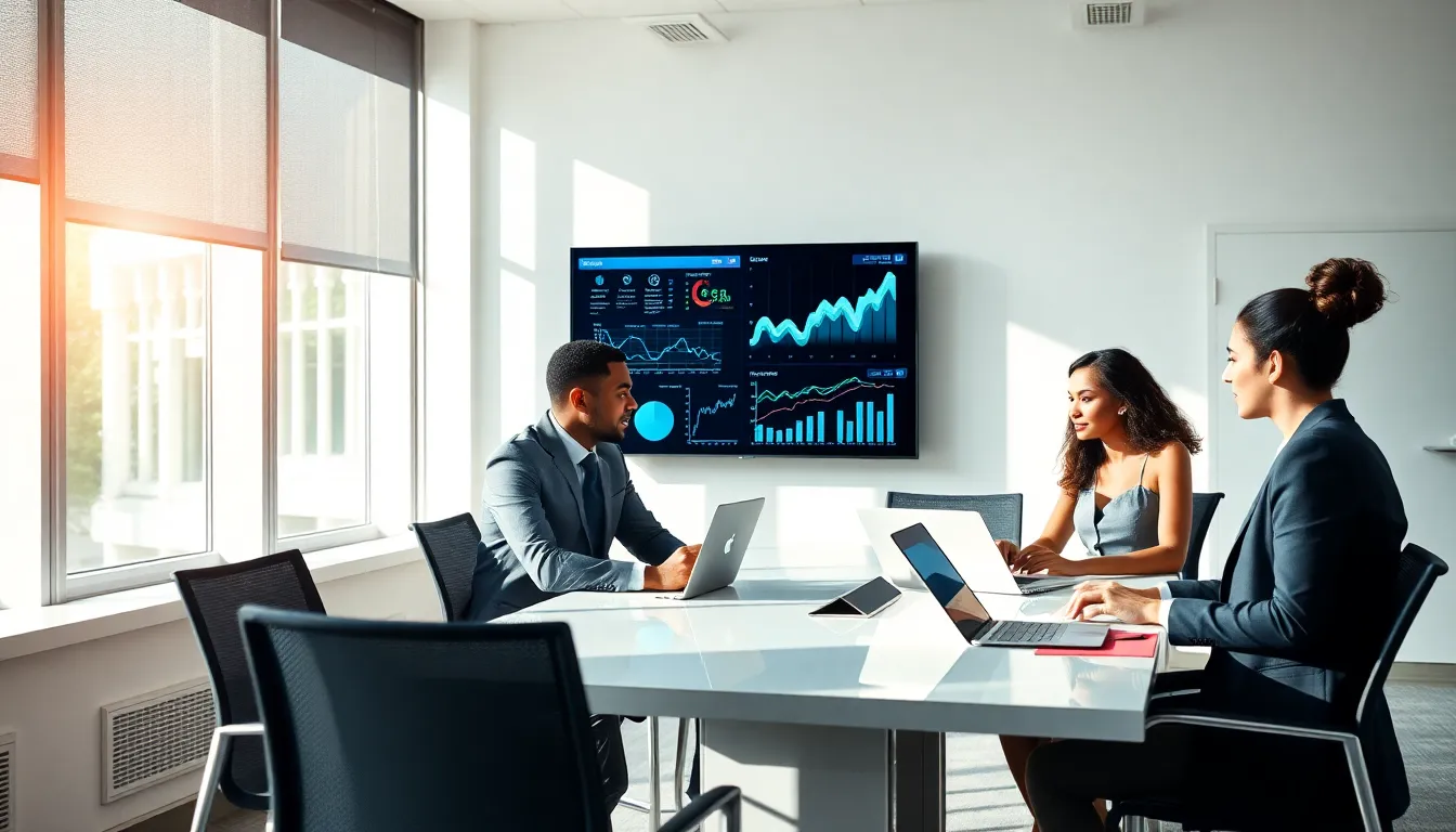 diverse professionals collaborating in a bright, modern office.