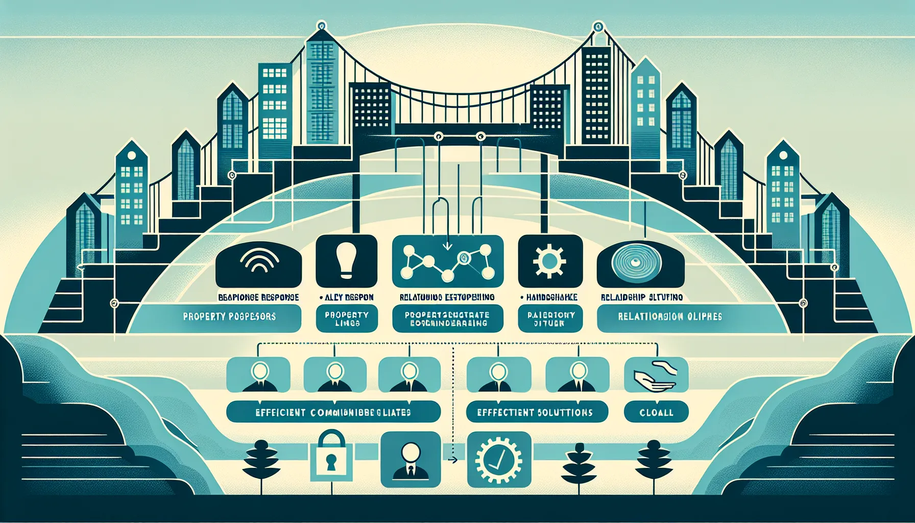 illustration of expert managers connecting property owners and tenants in Pleasant Hill