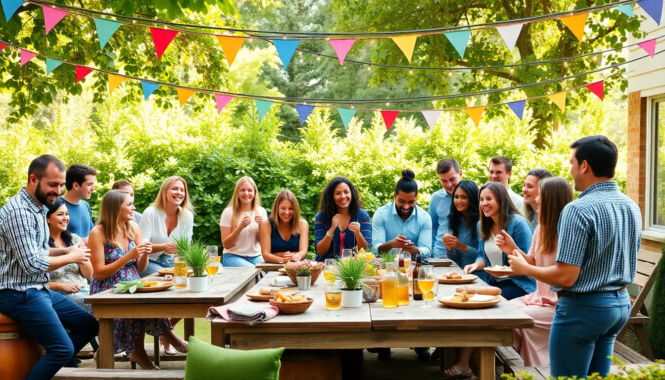 diverse group celebrating a budget-friendly outdoor event.
