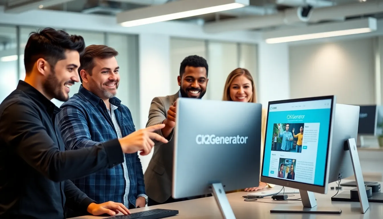 diverse team collaborating on gaming strategies at a modern office.