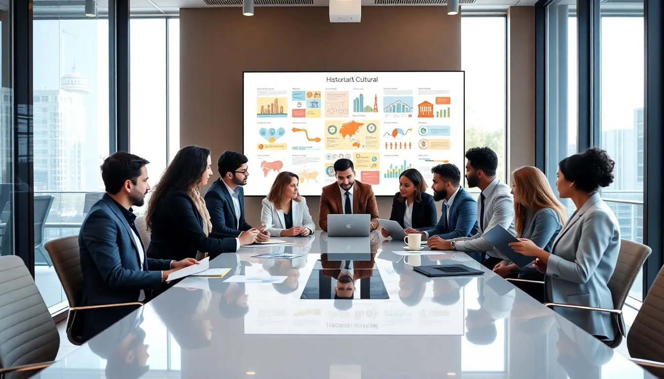 diverse professionals discussing graisontxbbc in a modern office setting.