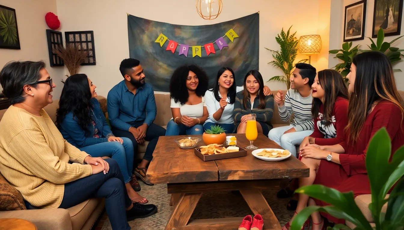 Casual gathering celebrating with friends in a cozy, budget-friendly setting.
