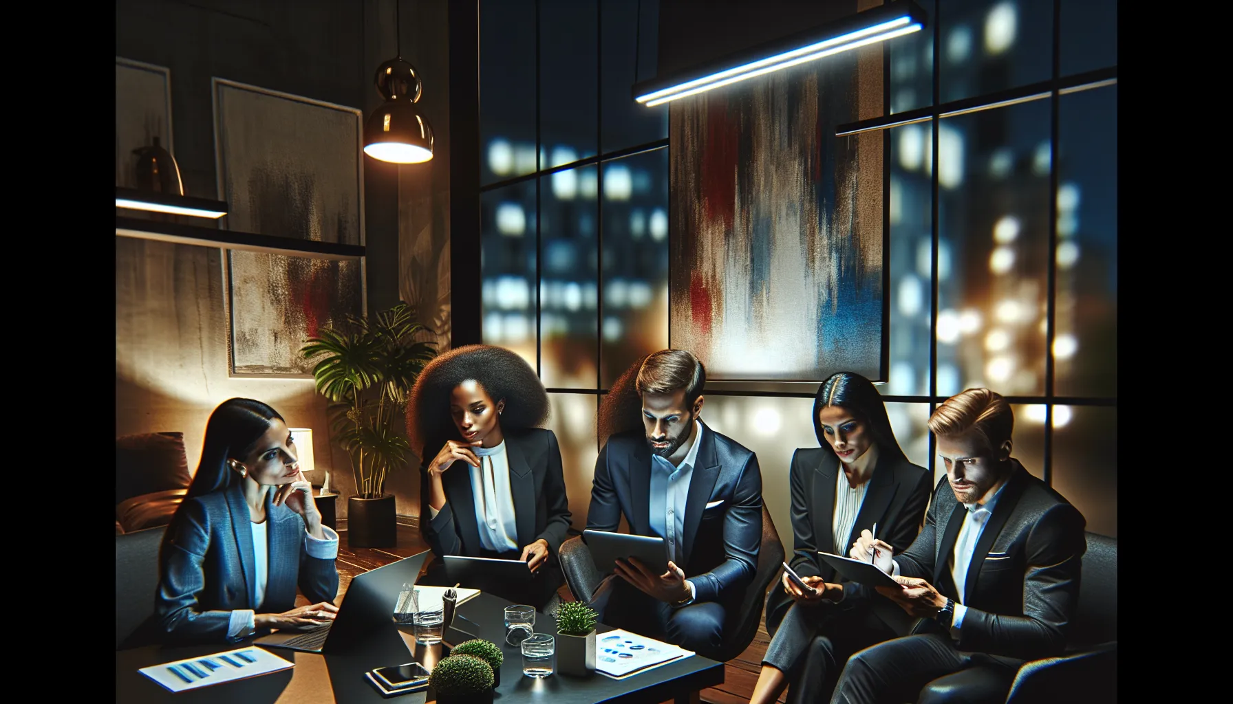 diverse team discussing information verification in a modern office.