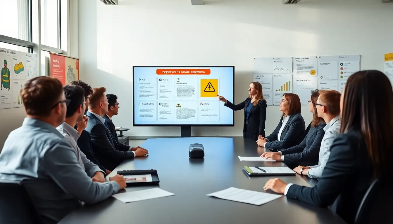 diverse group in a safety training session on hazmat transportation.