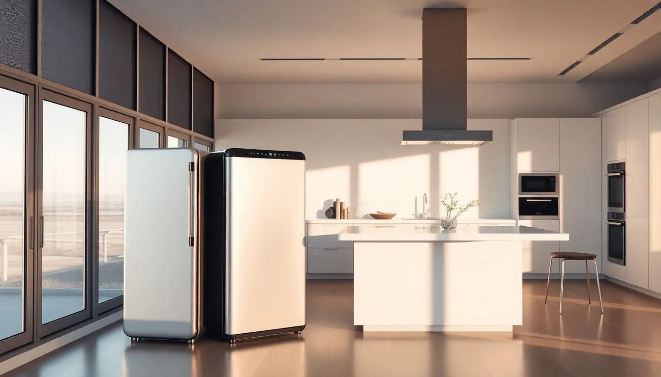 modern kitchen with advanced home appliances inspired by airport technology.