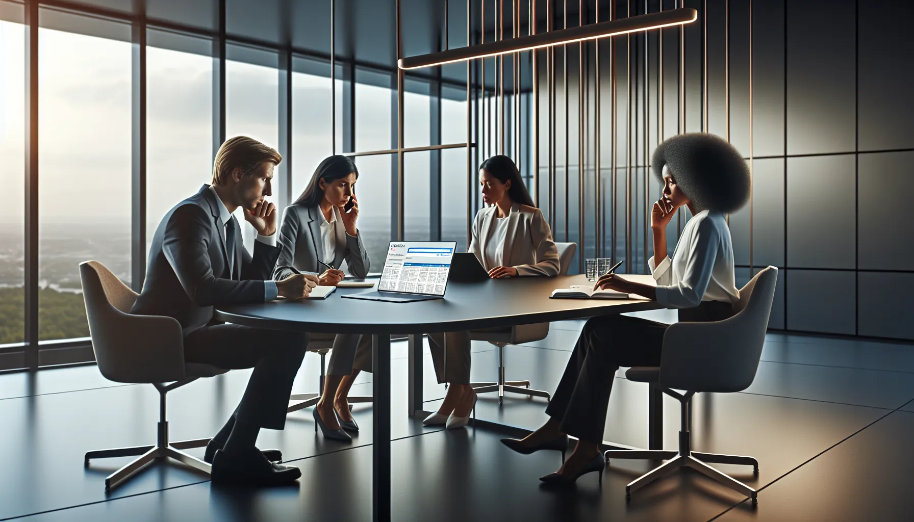 diverse team discussing toll-free number scams in a modern office.