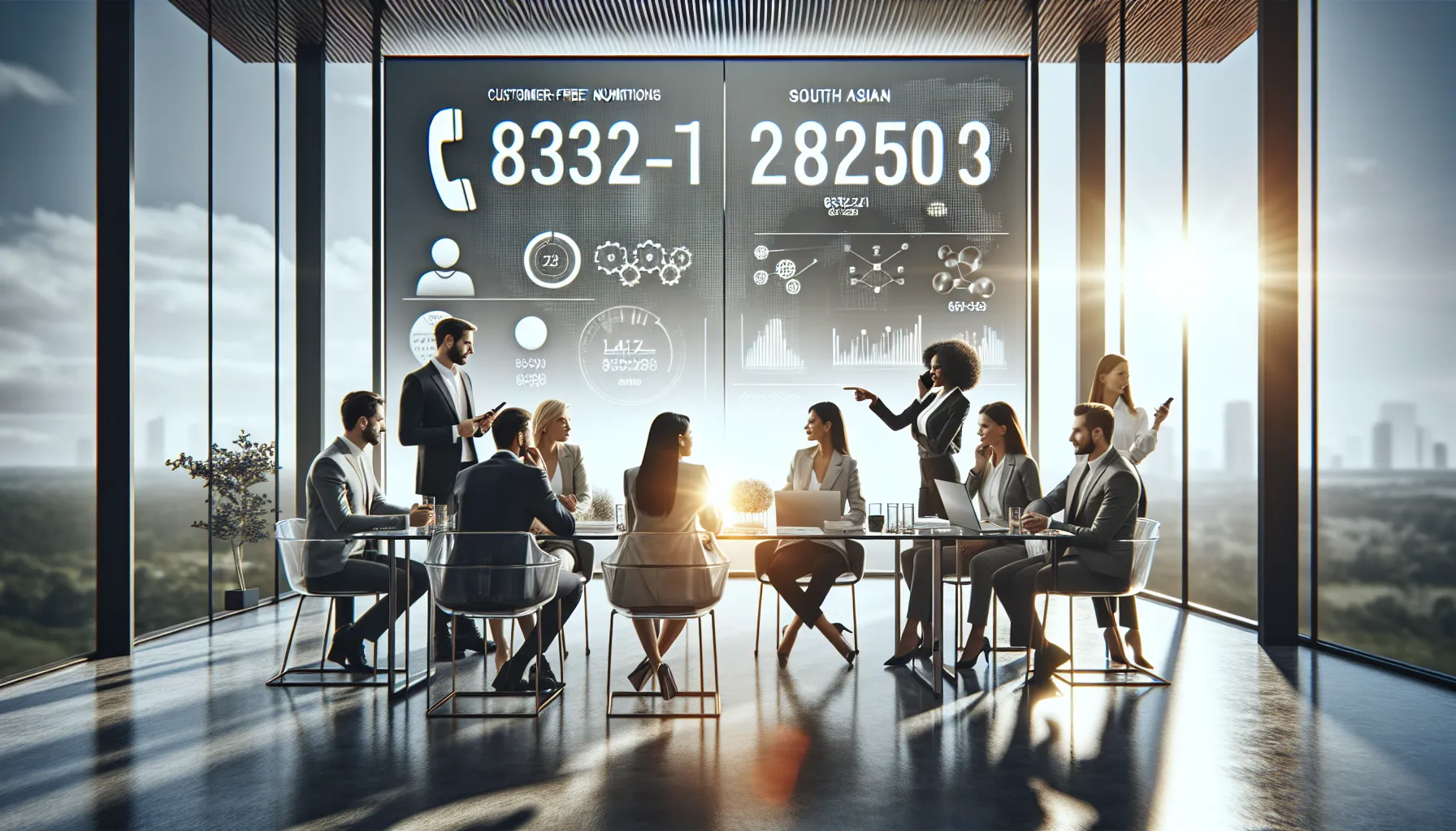diverse professionals discussing customer service strategies in a modern office.