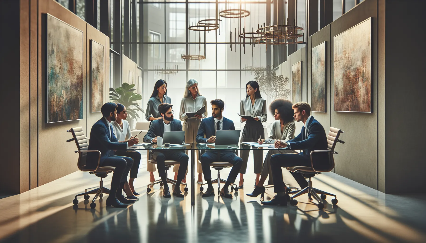 diverse team collaborating in a modern office about узшспфьуы.