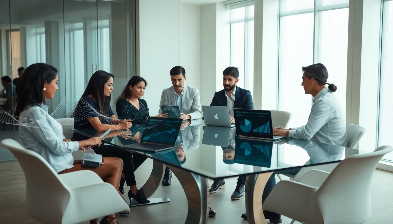 diverse team collaborating in a modern office about data significance.