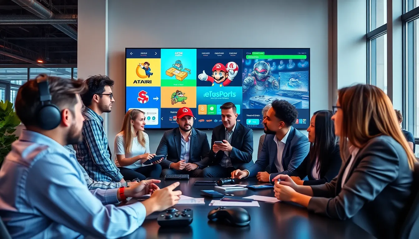 diverse professionals discussing the evolution of gaming culture.