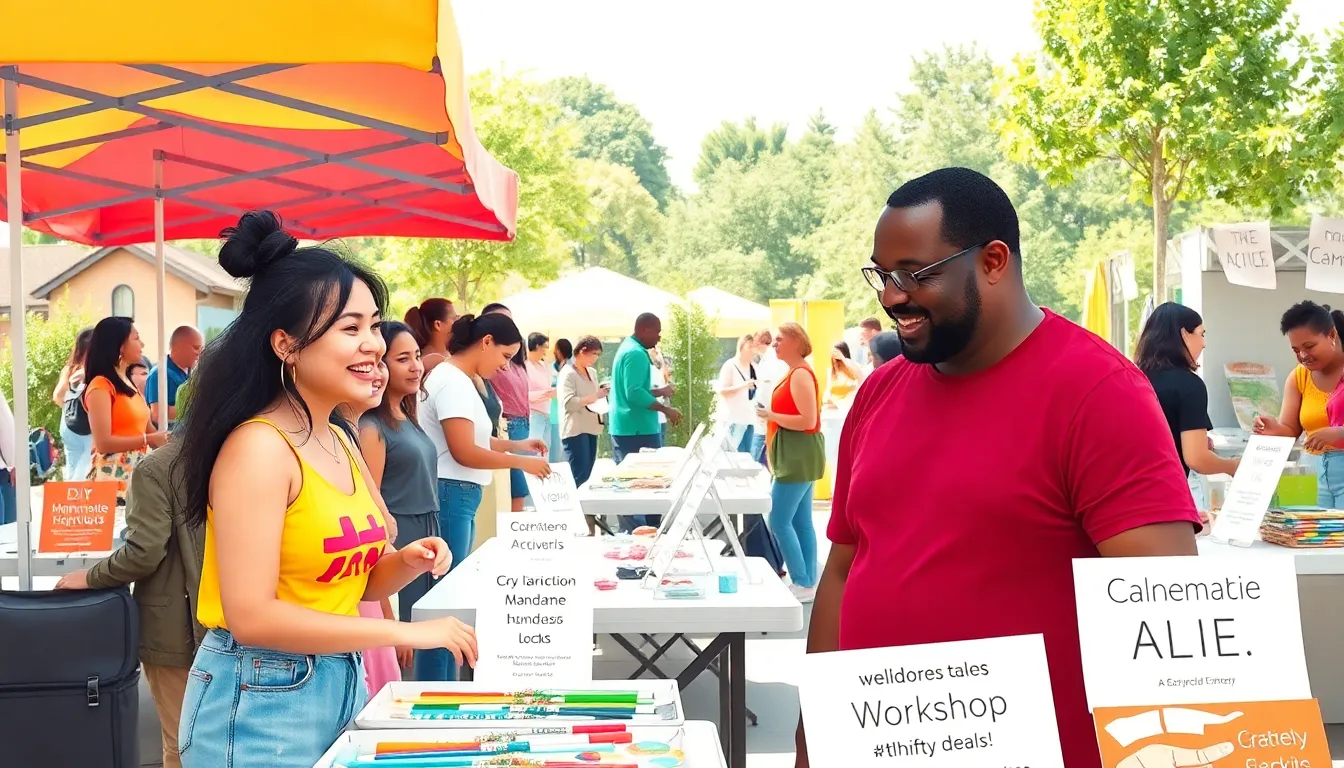 diverse community members enjoying a ThriftyEvents fair.