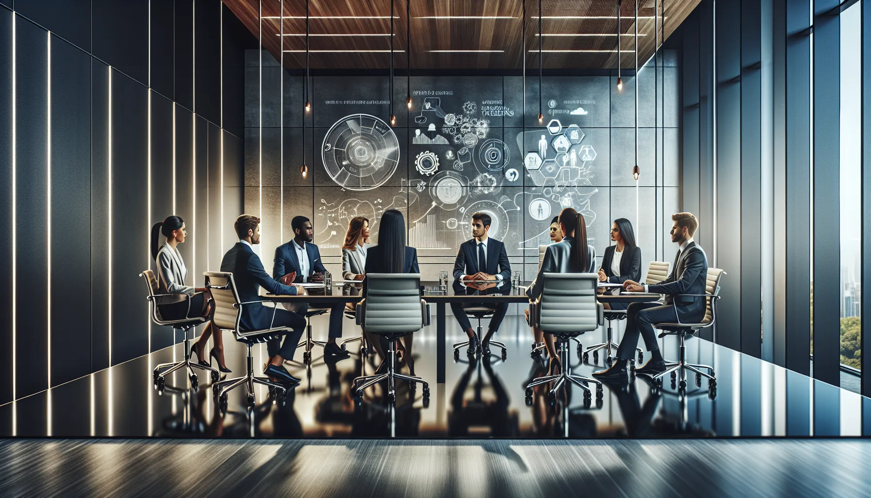 diverse team discussing challenges in a modern conference room.