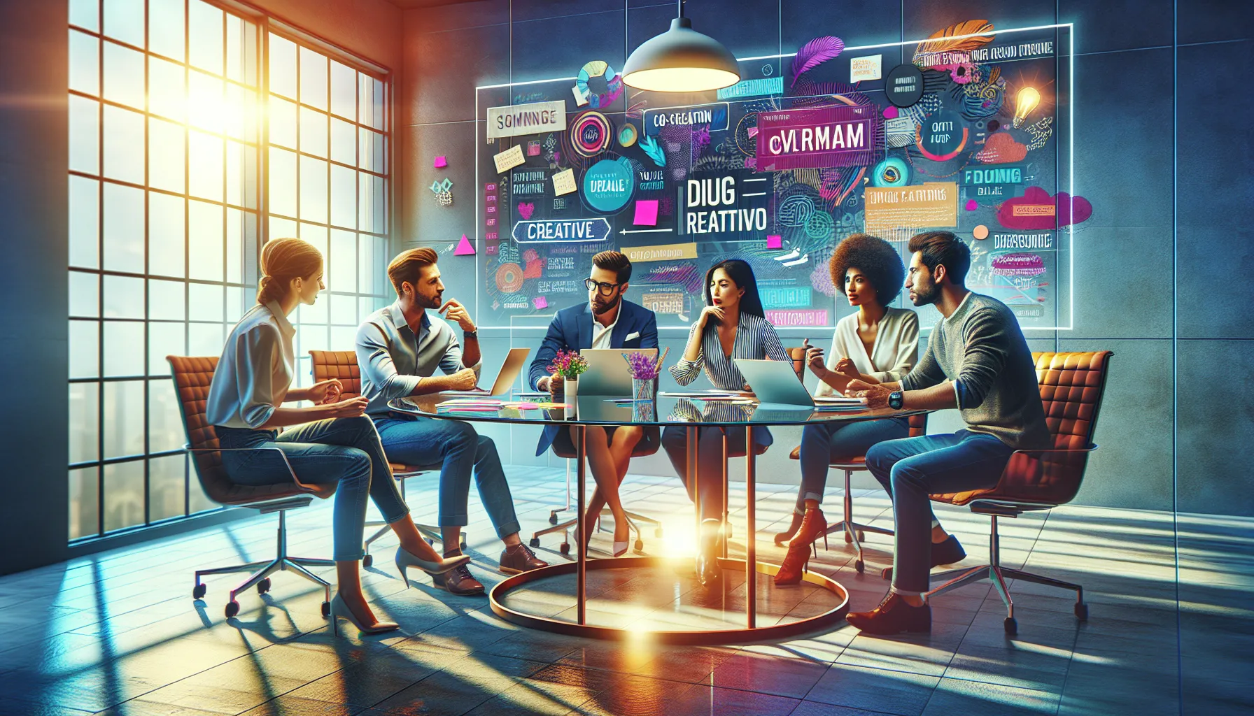 diverse group collaborating in a modern workspace at WebtoSociety.