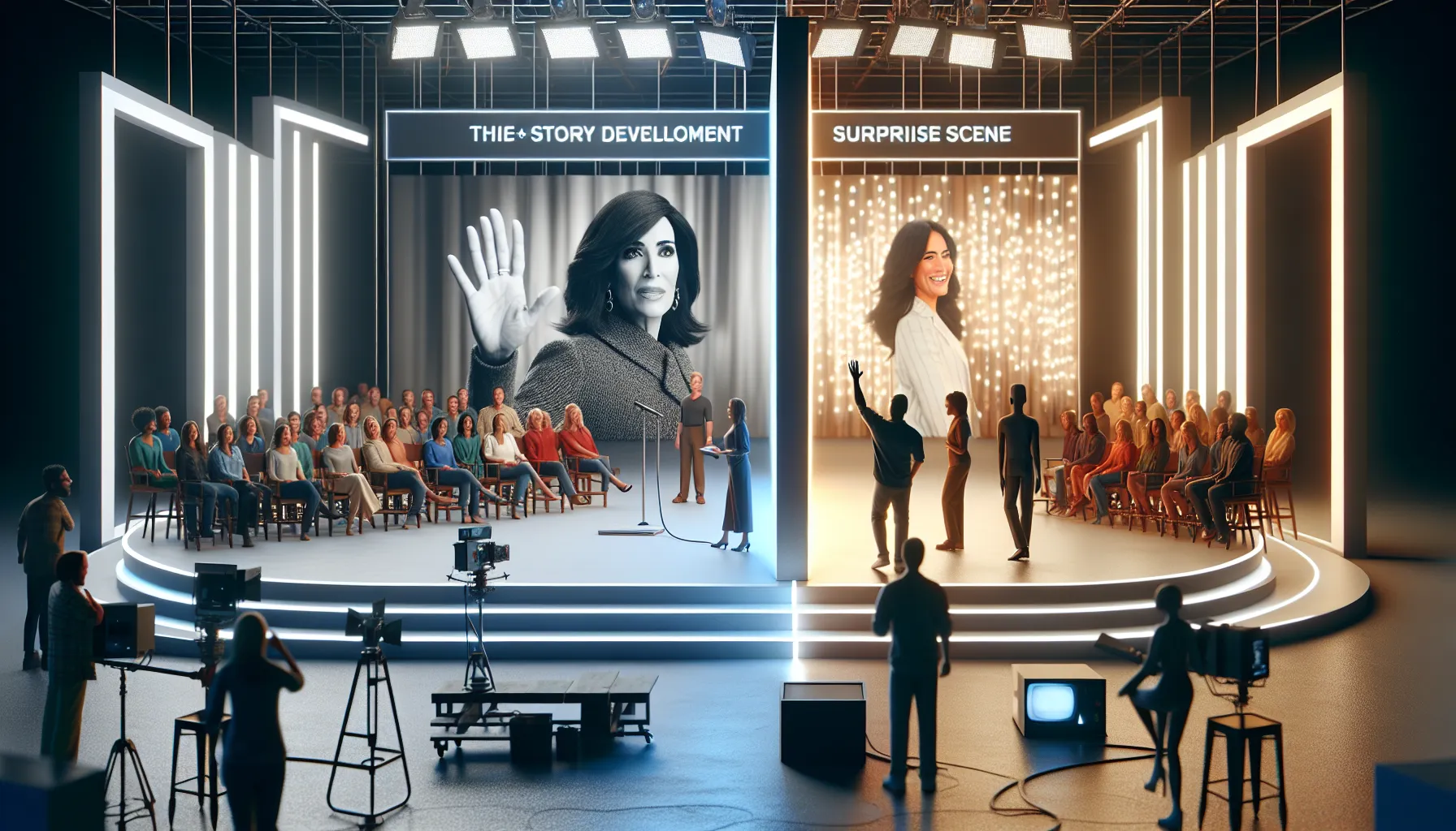 A television stage showcasing the roles of a cameo and a guest star.