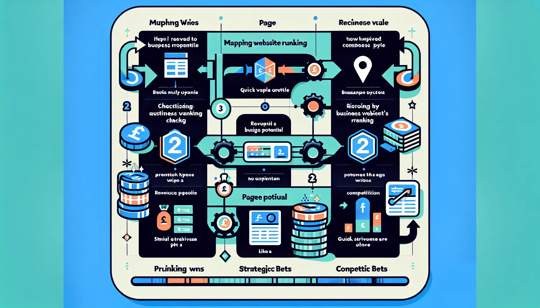Process infographic for UK-focused selection and tracking of SEO keywords.