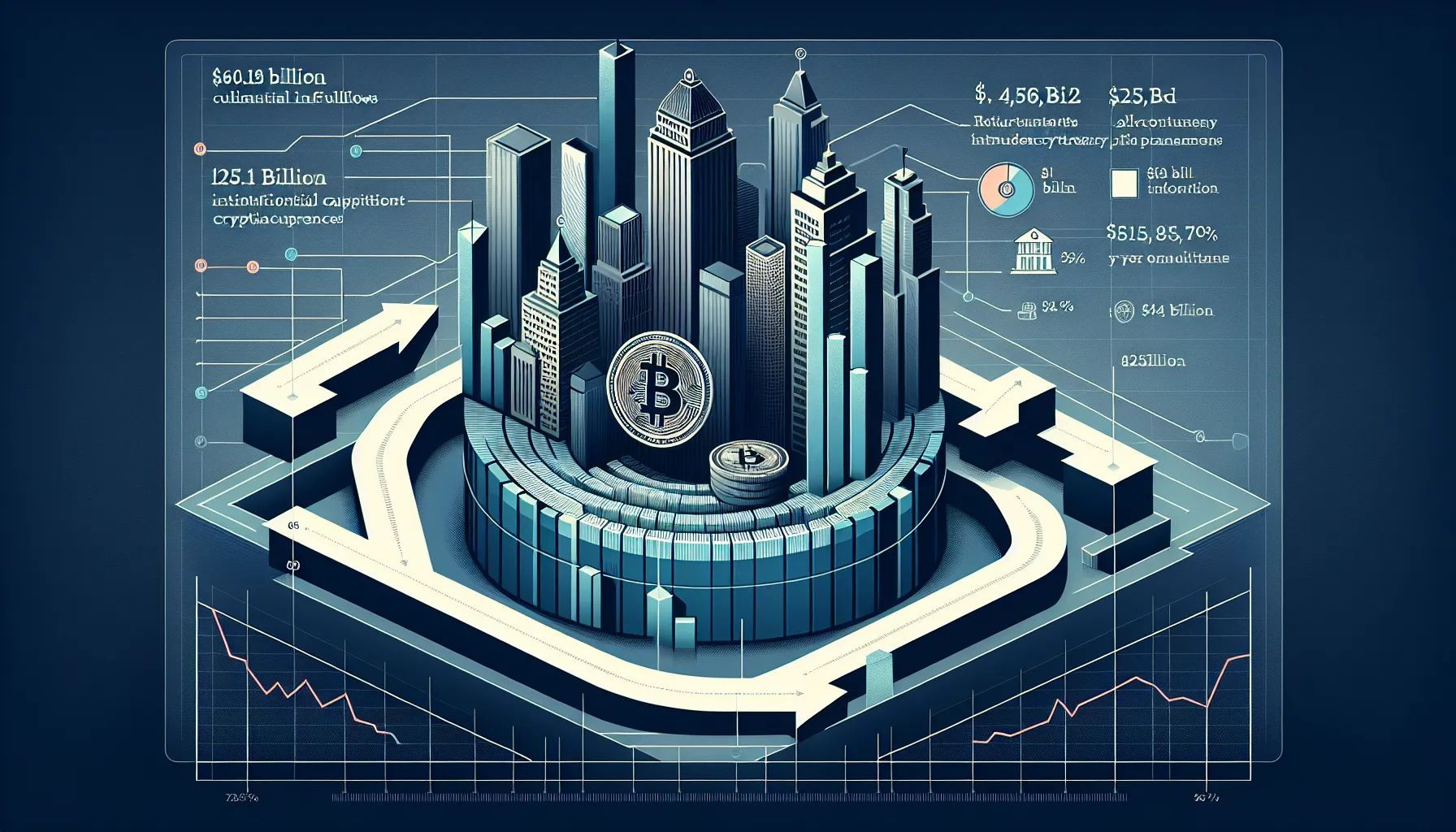 Institutional Bitcoin adoption flow from financial institutions to ETFs and corporate treasuries