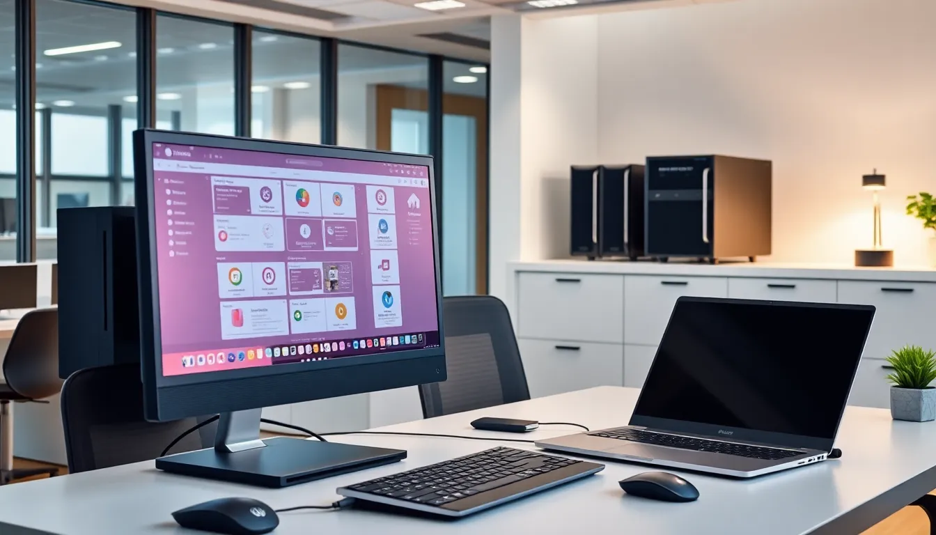 variety of computer hardware including desktops, laptops, and peripherals.