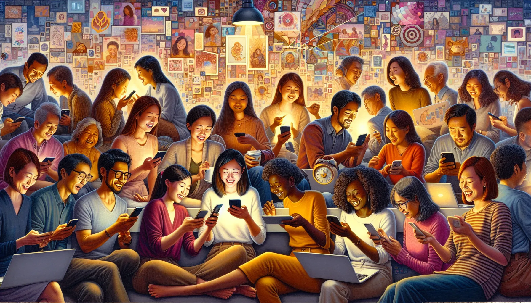 diverse individuals sharing personal stories in a modern co-working space.