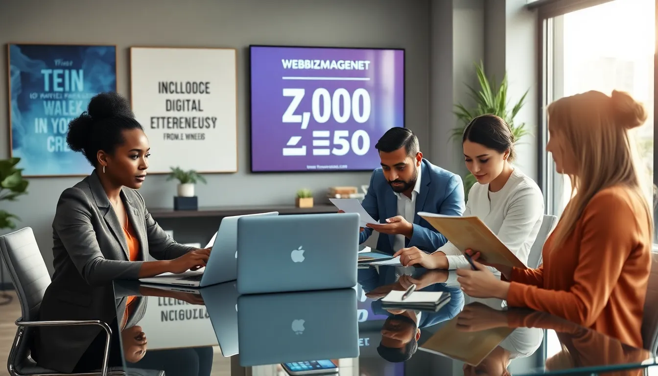 diverse professionals collaborating in a modern workspace.