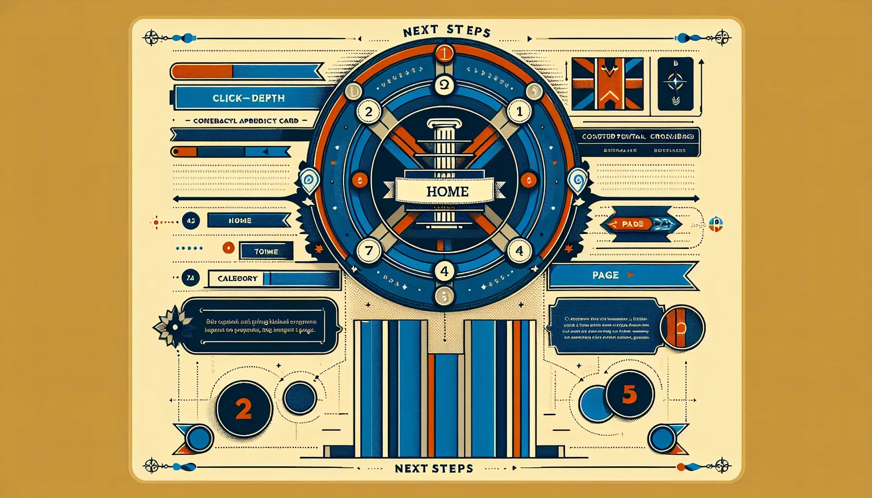 Hub-and-spoke UK site architecture with nav, breadcrumbs, and shallow click paths.