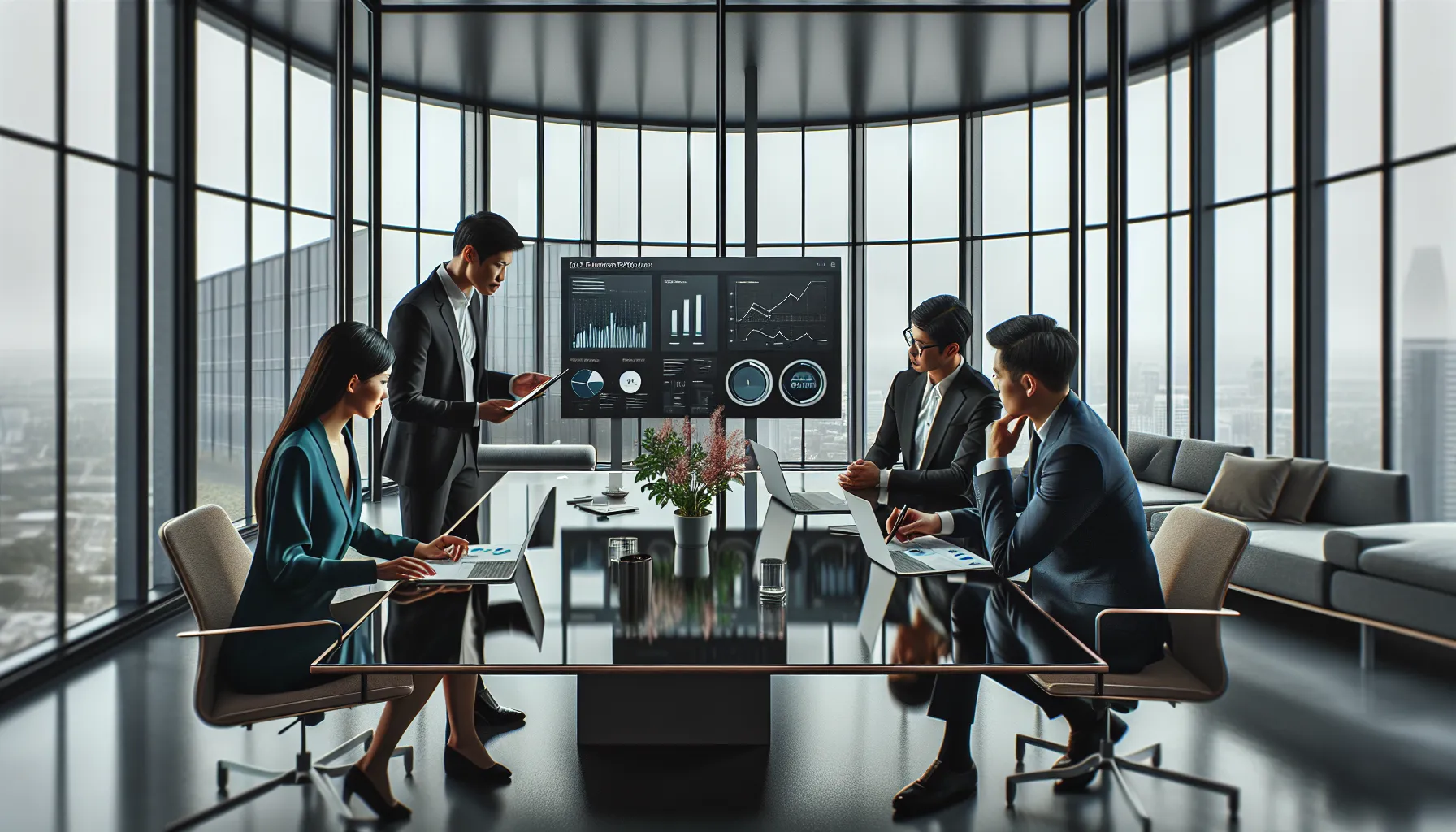 diverse team discussing Mac enterprise solutions in a modern office.