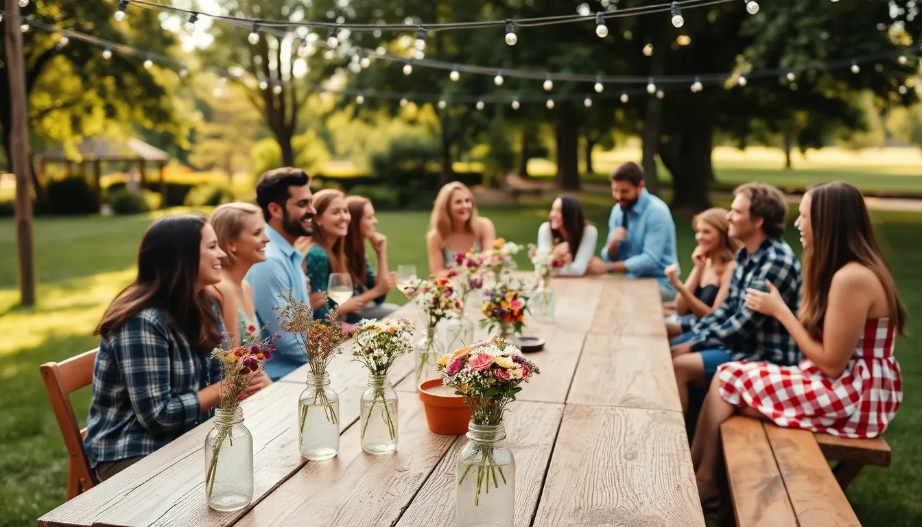outdoor gathering for a thrifty event with family and friends.