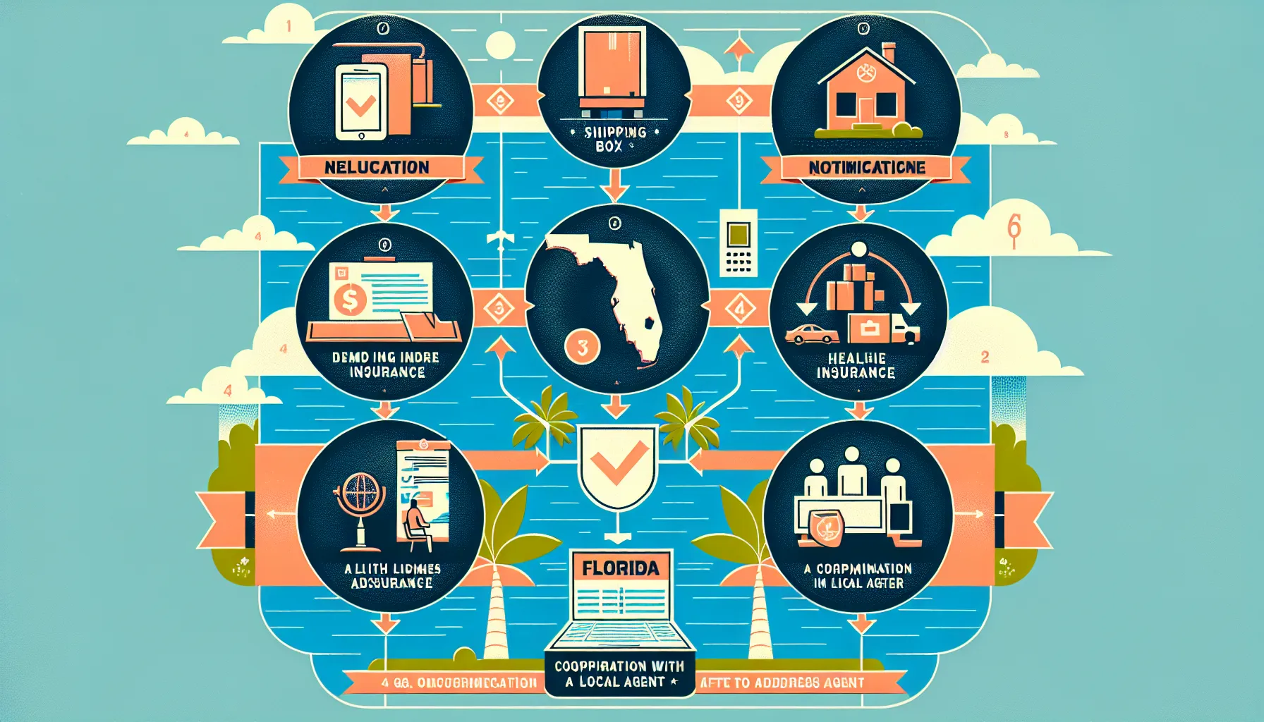 flowchart of steps for updating insurance after moving to Florida