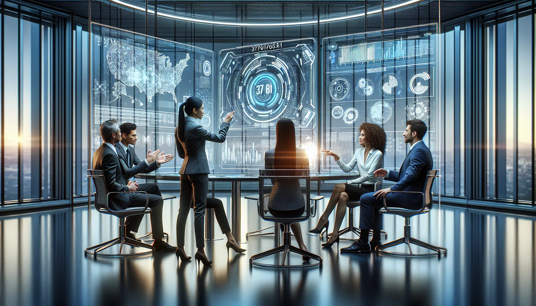 diverse team discussing future trends in data management.