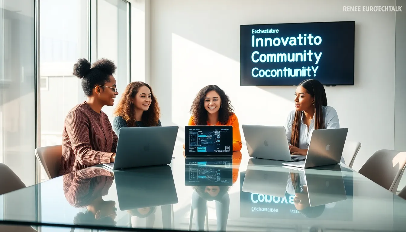 diverse team collaborating in a modern office setting.