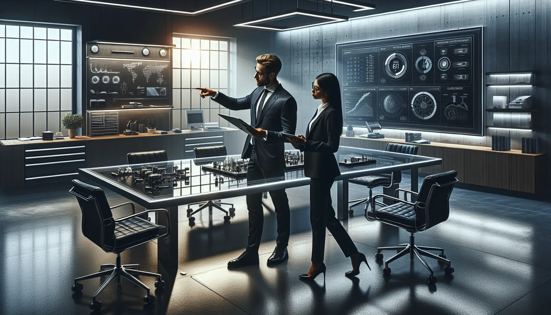 diverse team reviewing Qc33415 quality control standards in a modern office.