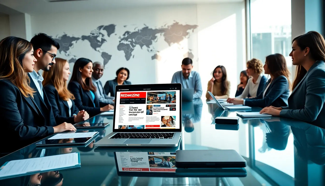 diverse professionals collaborating in a modern digital workspace.