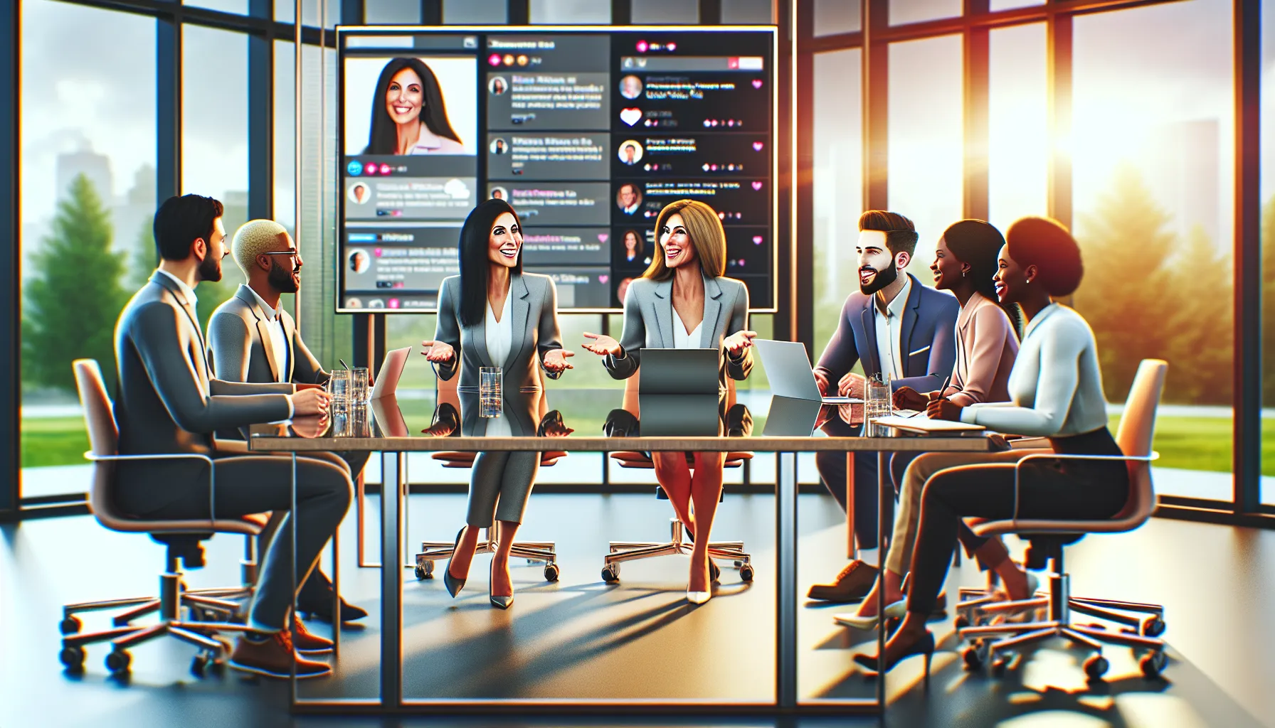 diverse team engaging in a lively community interaction session.