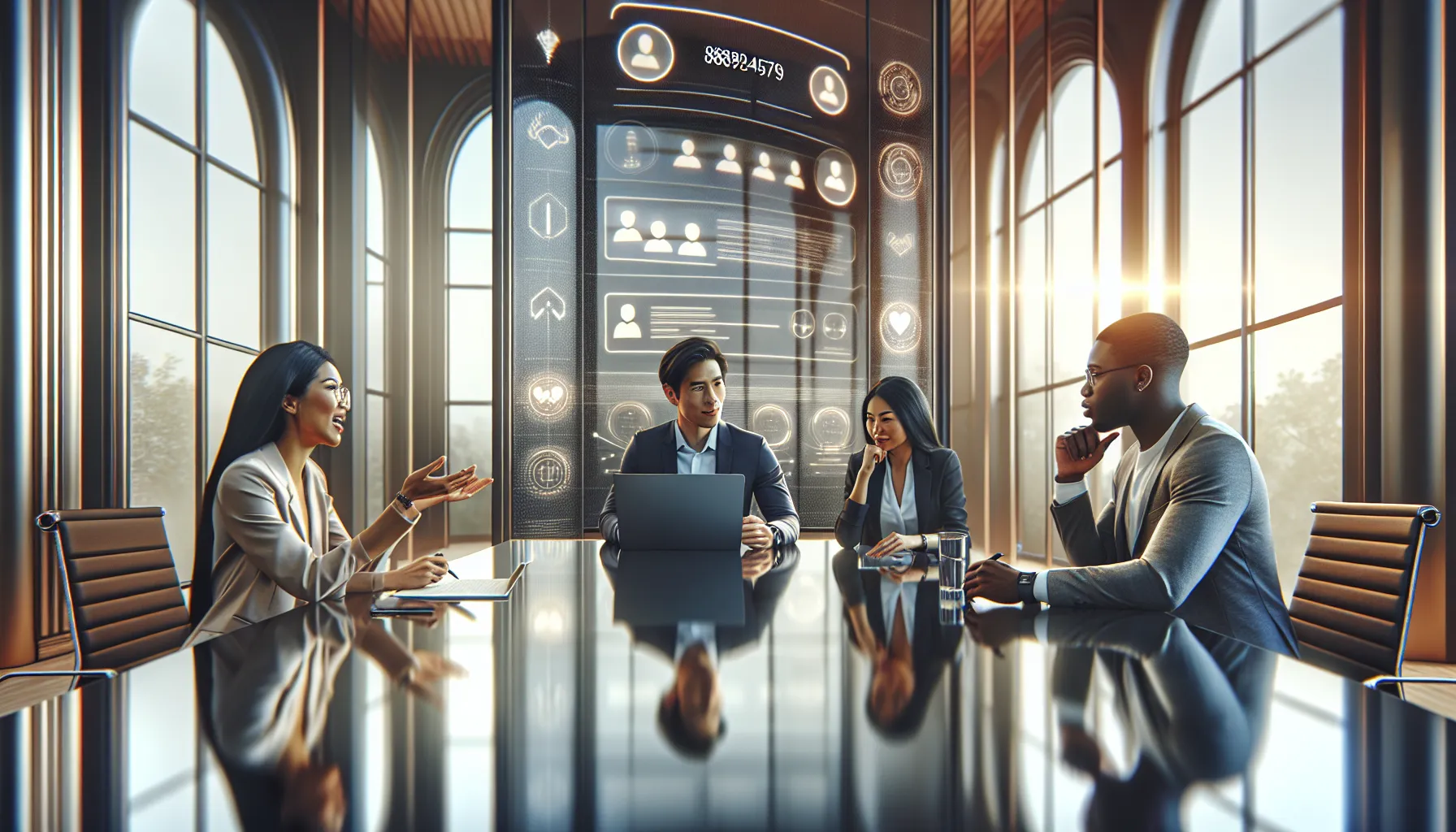 diverse professionals discussing user feedback in a modern office.