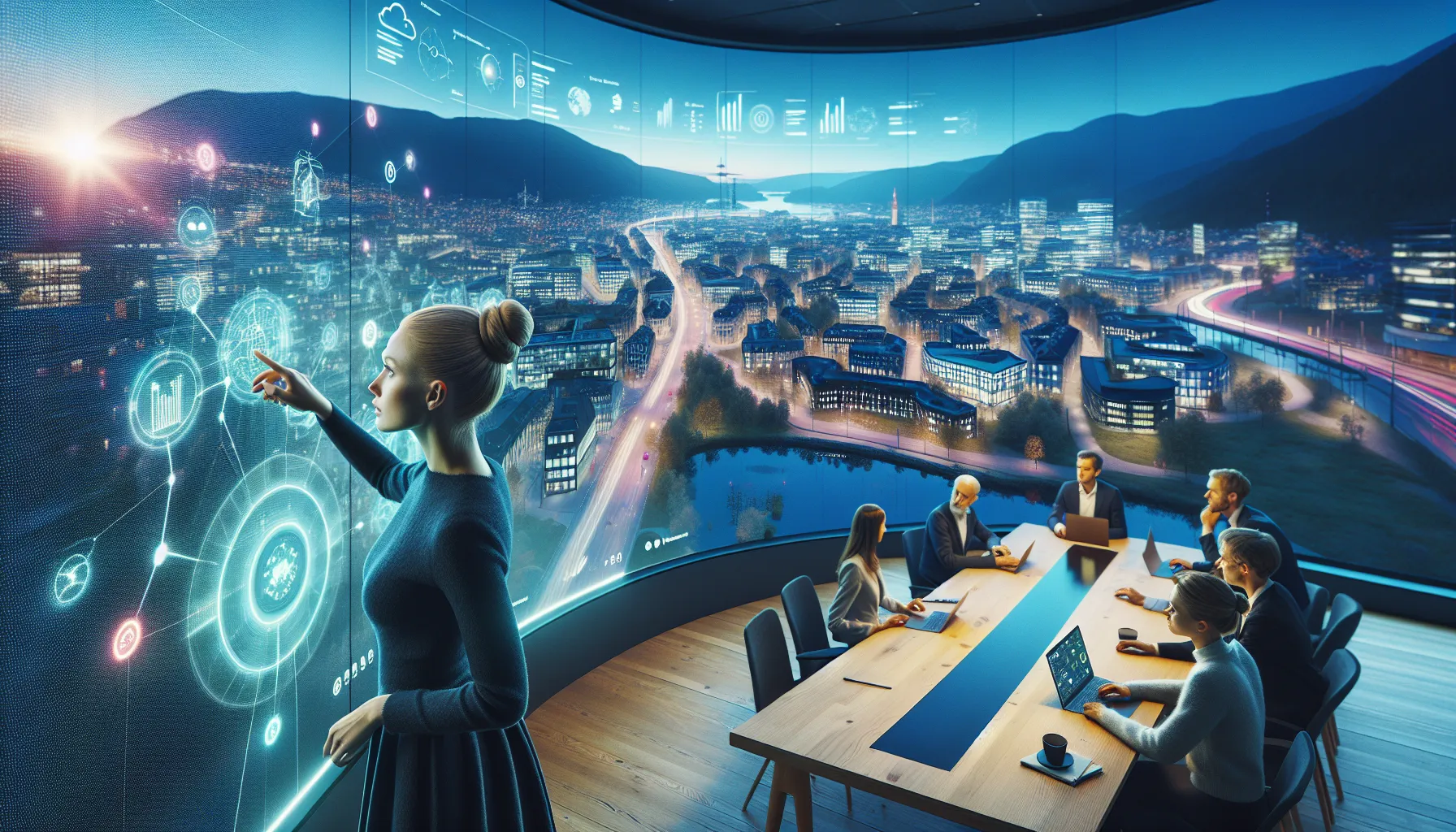 Urban planner uses a digital twin of a norwegian city with citizens giving feedback.