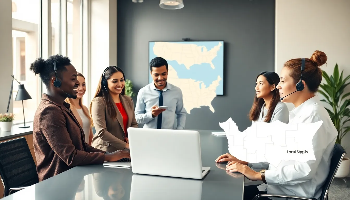 local tech support professionals assisting a client in a modern office.