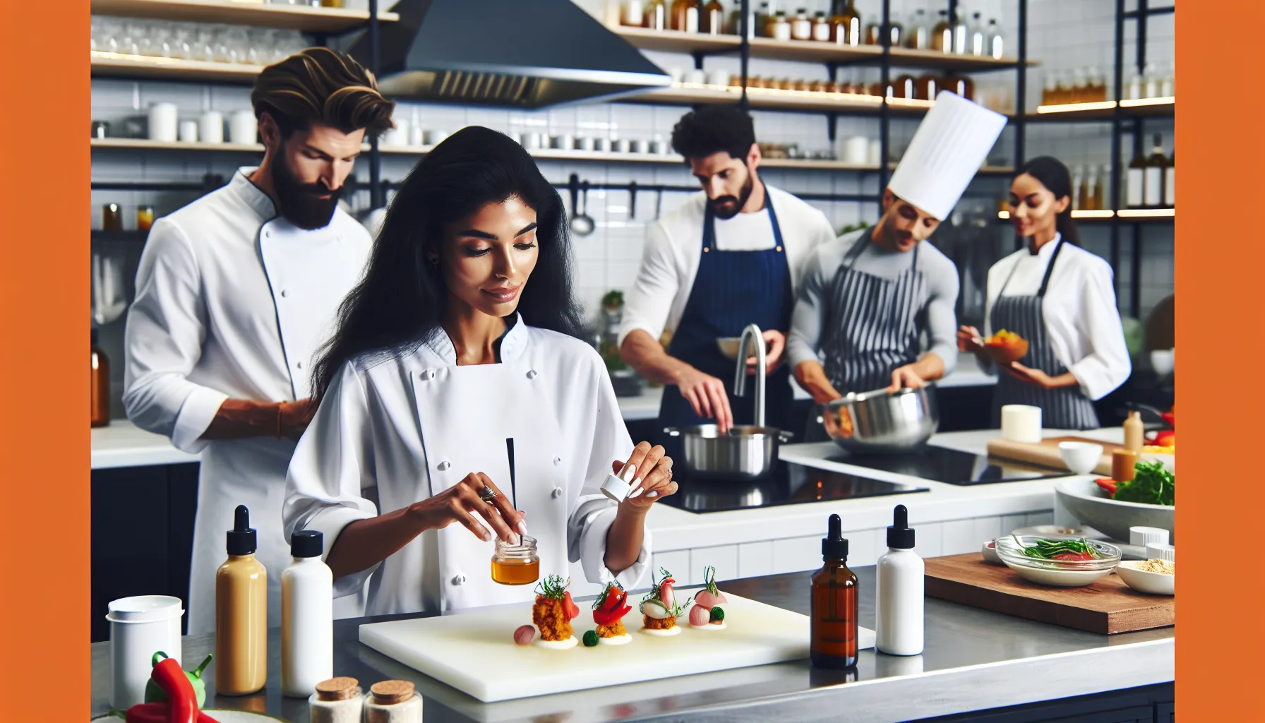 chefs using 48Ft3Ajx in a modern kitchen setting.