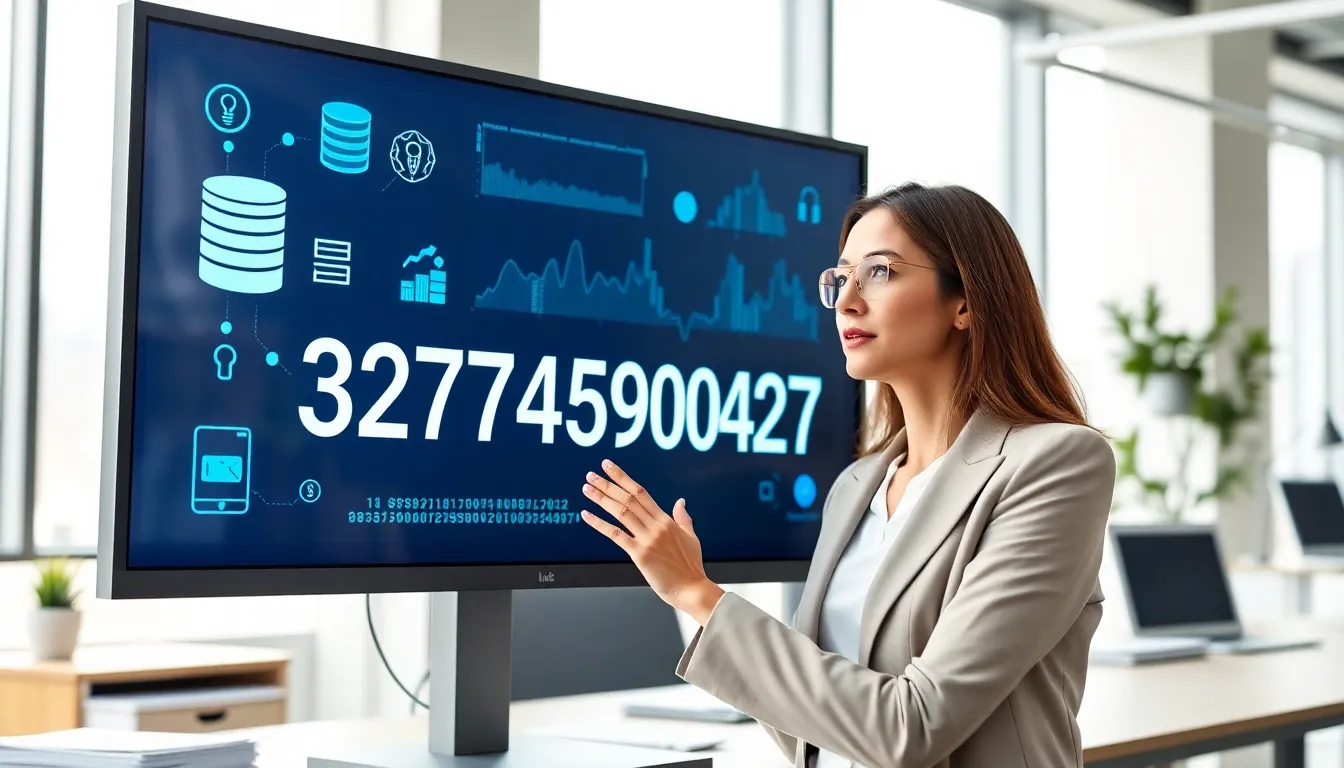 professional analyzing data in a modern office setting.