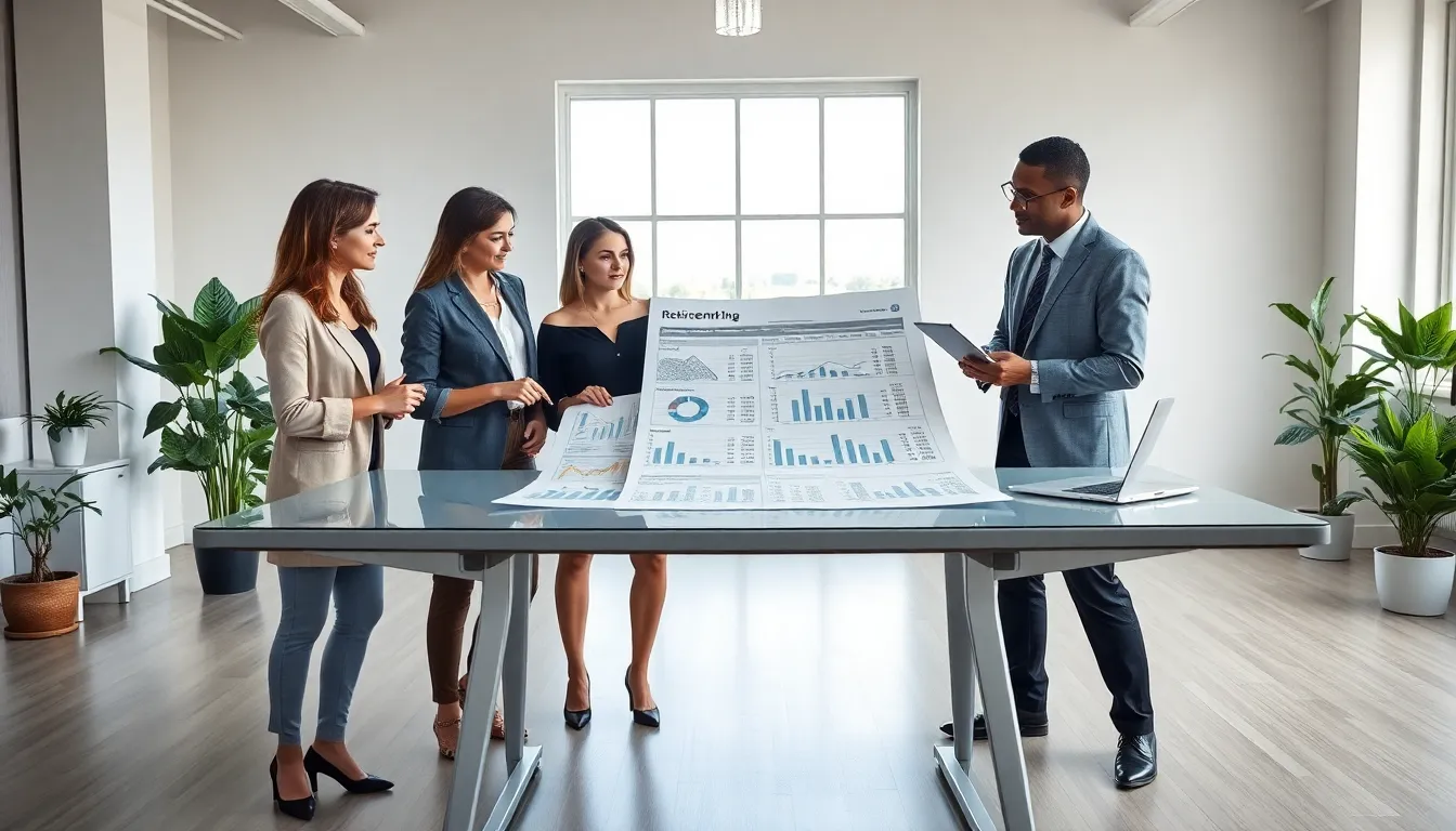 diverse team discussing retirement planning in a modern office.