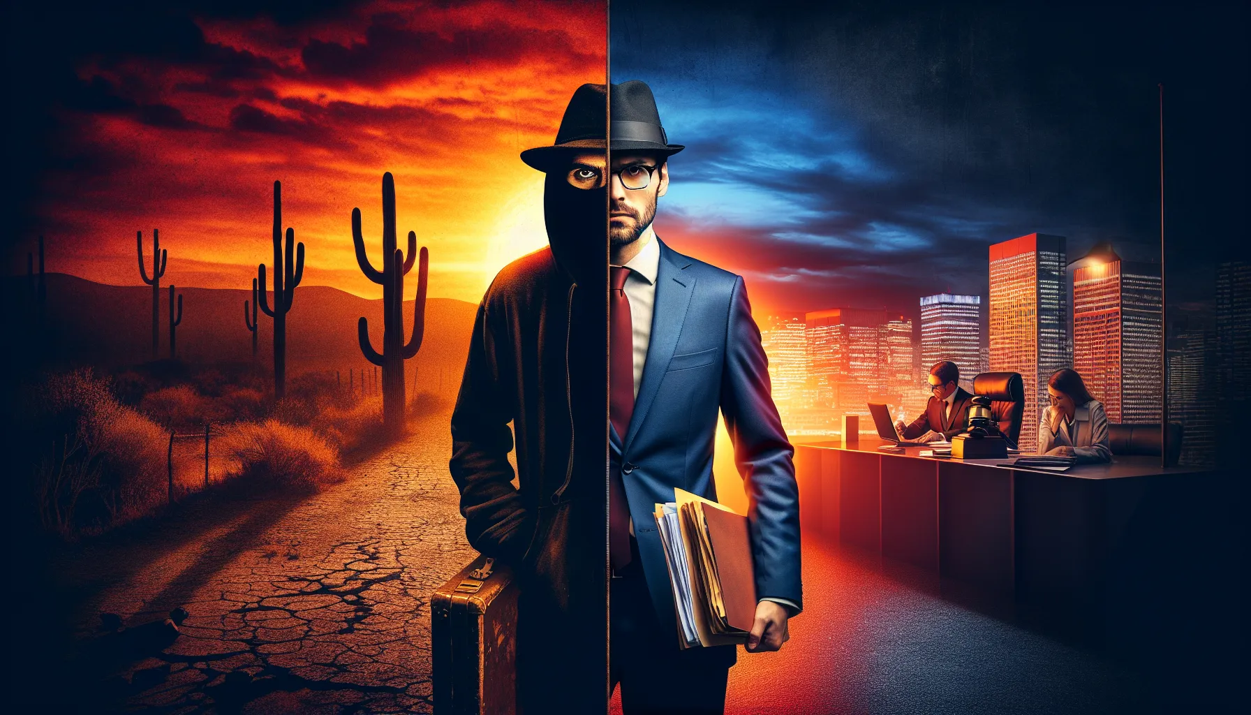 A split image contrasting themes of Breaking Bad and Better Call Saul.