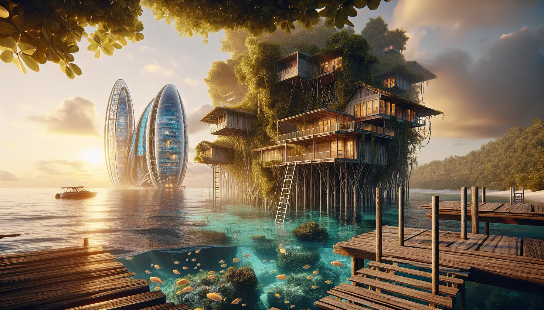 unique accommodations on Zethazinco Island including a treehouse and underwater hotel.