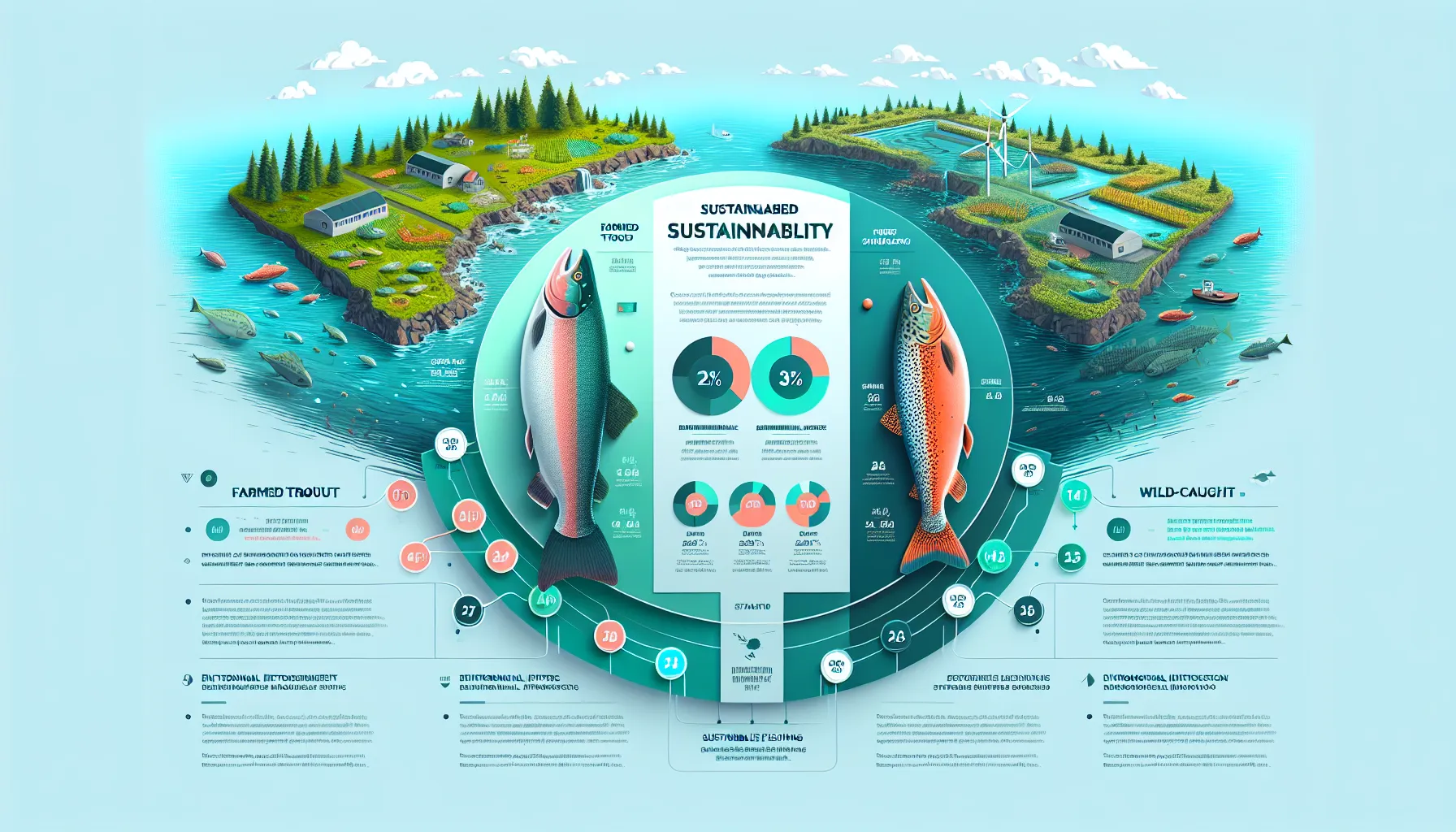 infographic comparing sustainability of trout and salmon.
