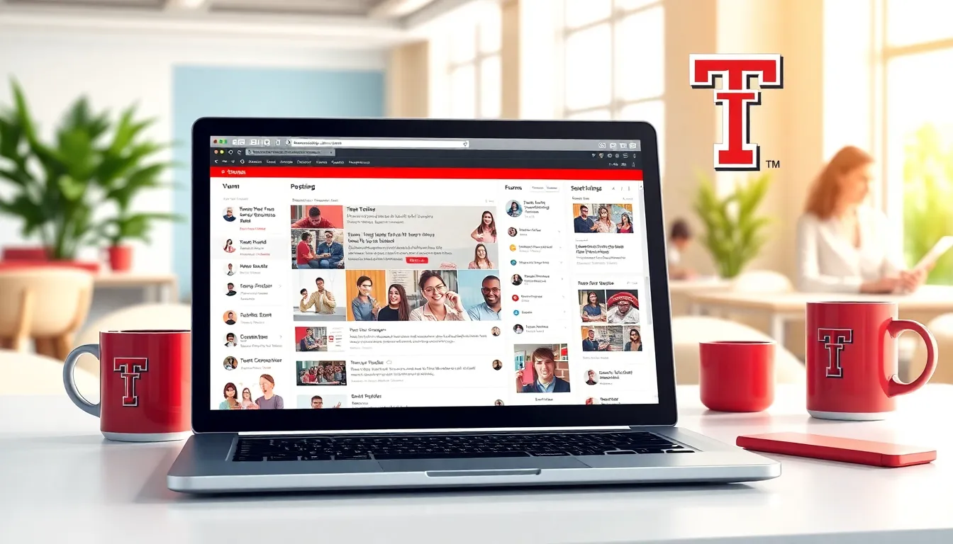 active online community on a Texas Tech message board in a modern workspace.