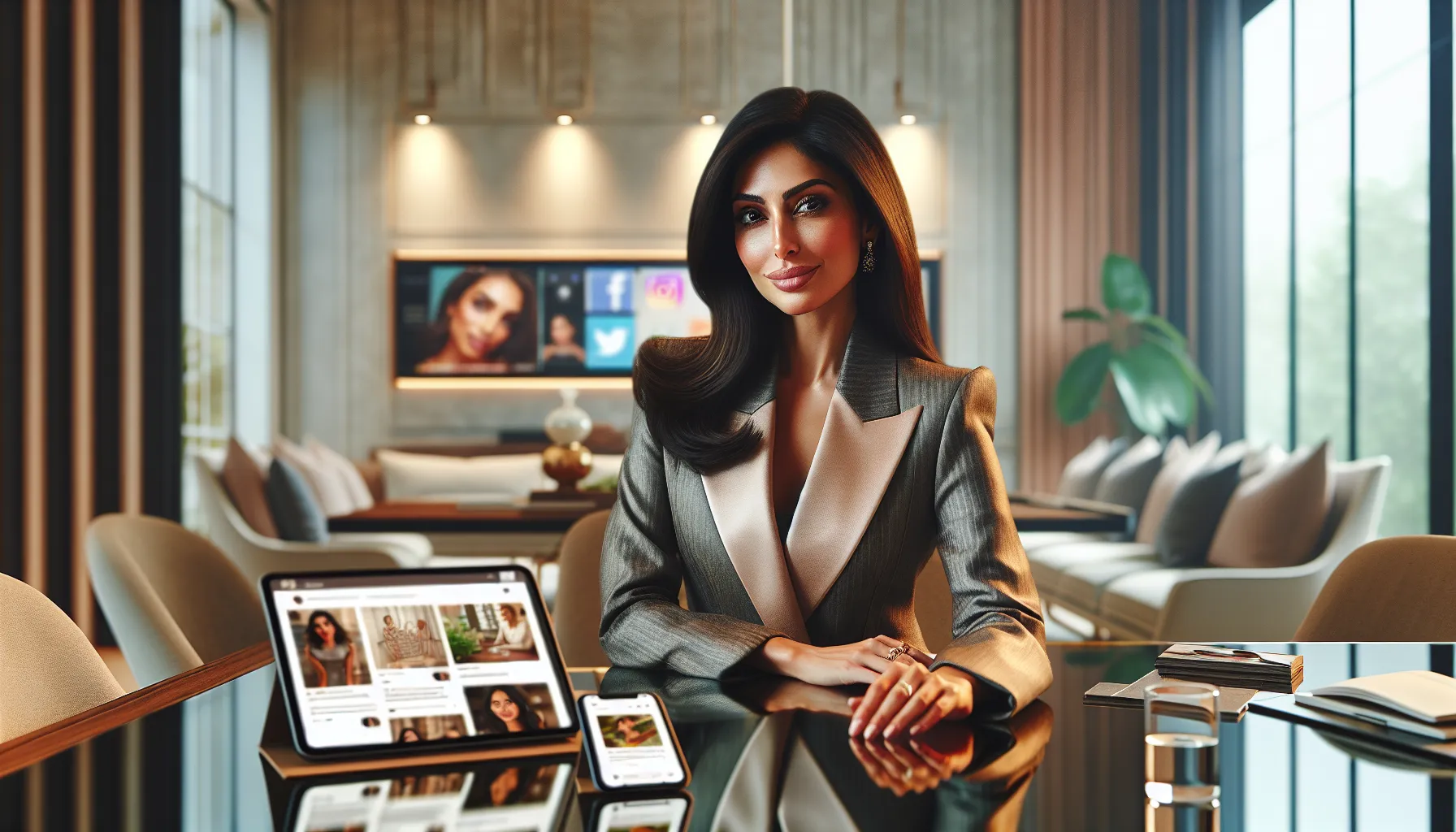 Tarina Patel in a modern office, showcasing her influence and professionalism.