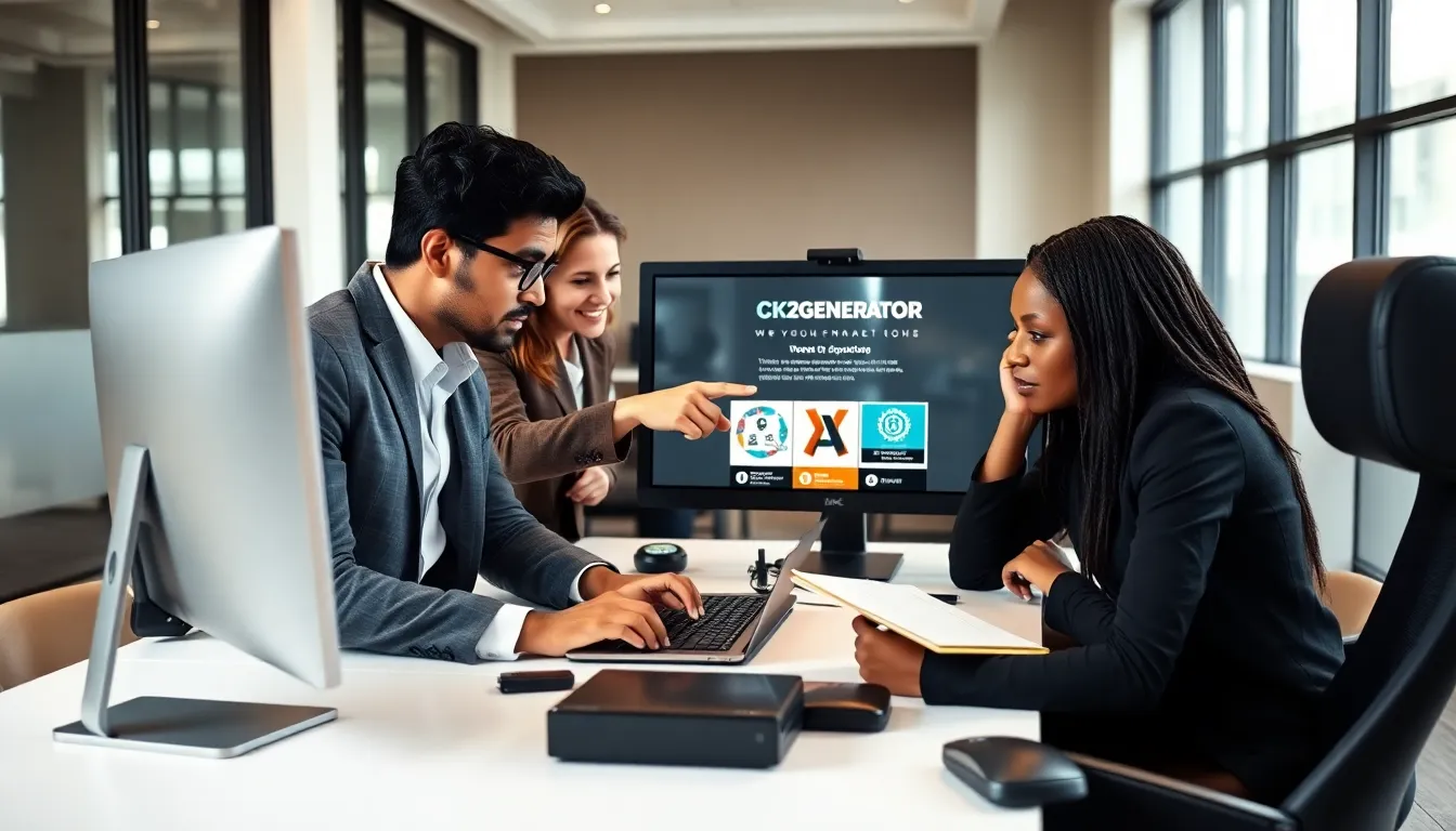 diverse team collaborating on the Ck2generator.com website.