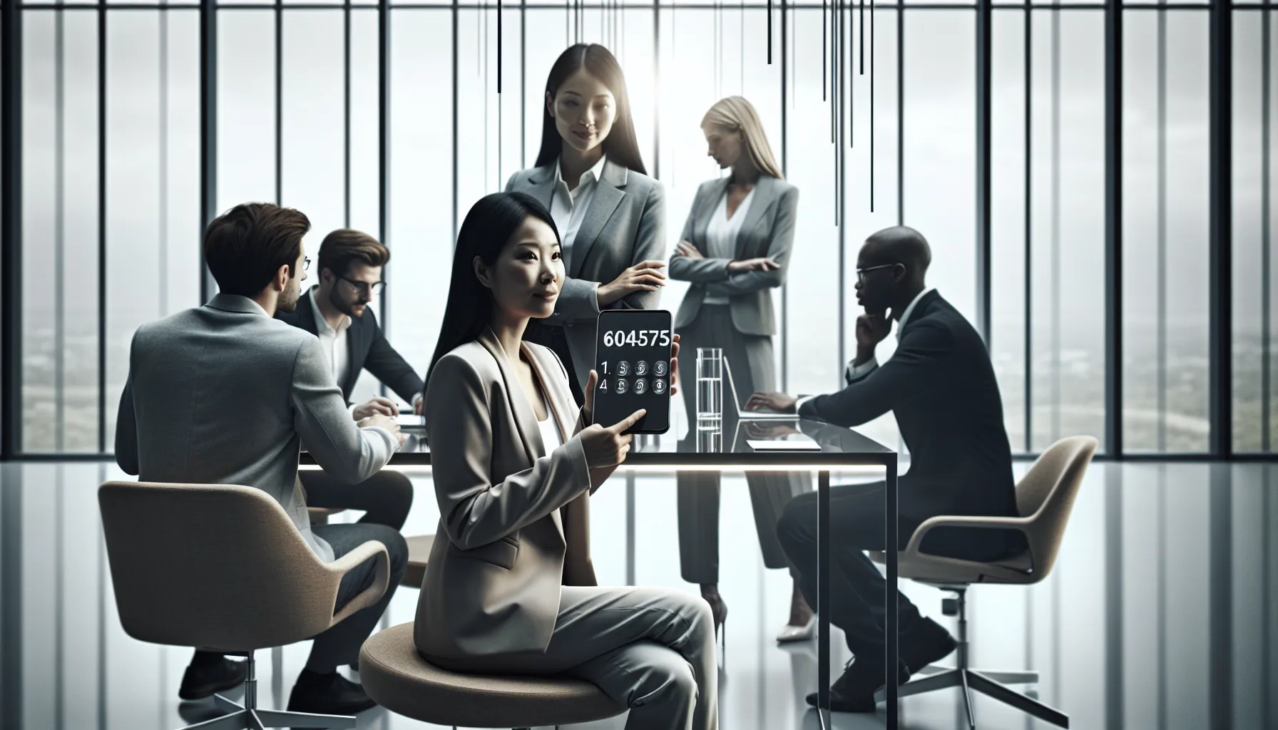 professionals in a modern office discussing customer support solutions.