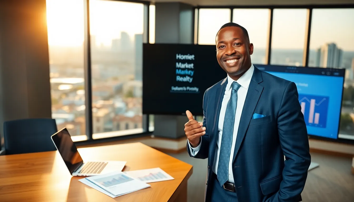 Timothy Williams in his office at HomeRocket Realty, showcasing professionalism and innovation.