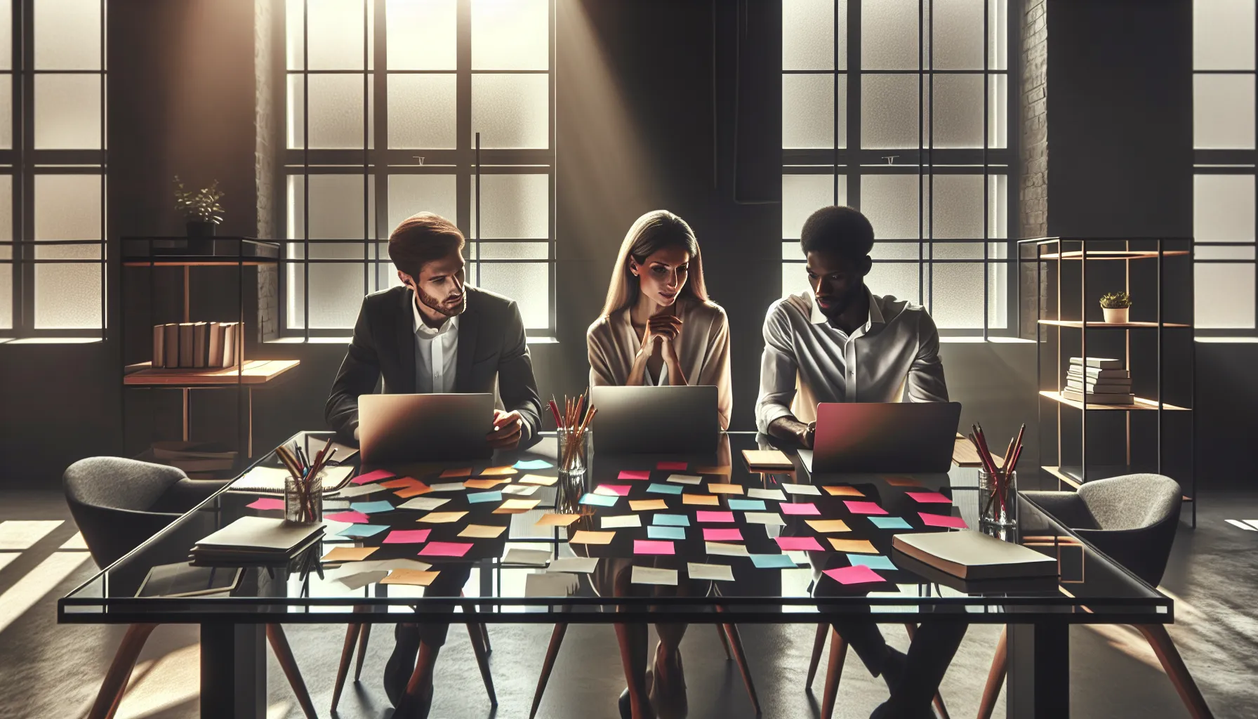 diverse team brainstorming creative usernames in a modern office.